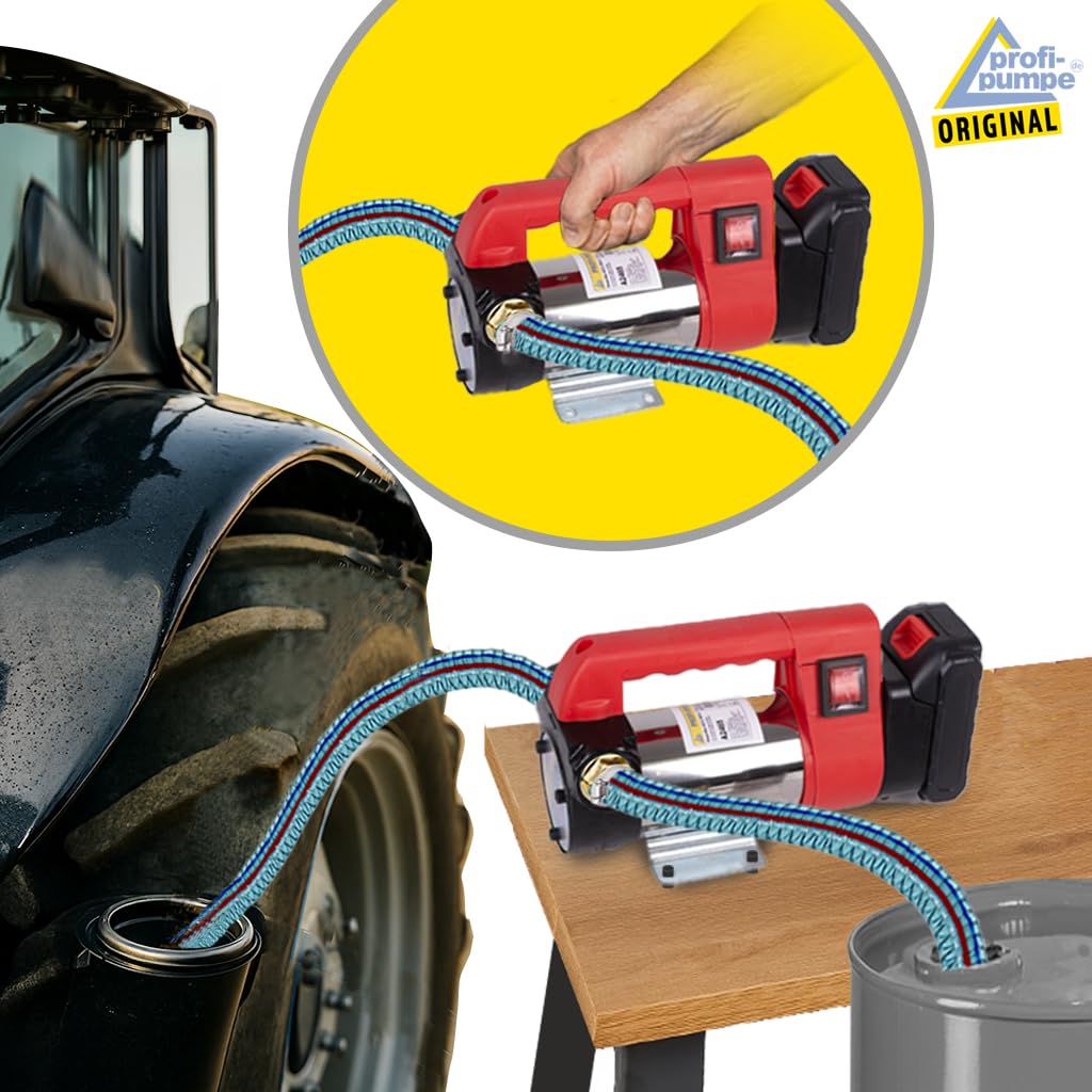 Mobile Dieselpumpe 24V Selbstansaugend Heizölpumpe Biodiesel Akku-Pumpe Starke Motor-Leistung, Batteriebetrieb Li-Ion-Akku Batterie Ersatz 2000mAh Universaldieselpumpe Star260-4.2, 45L/Min 260W