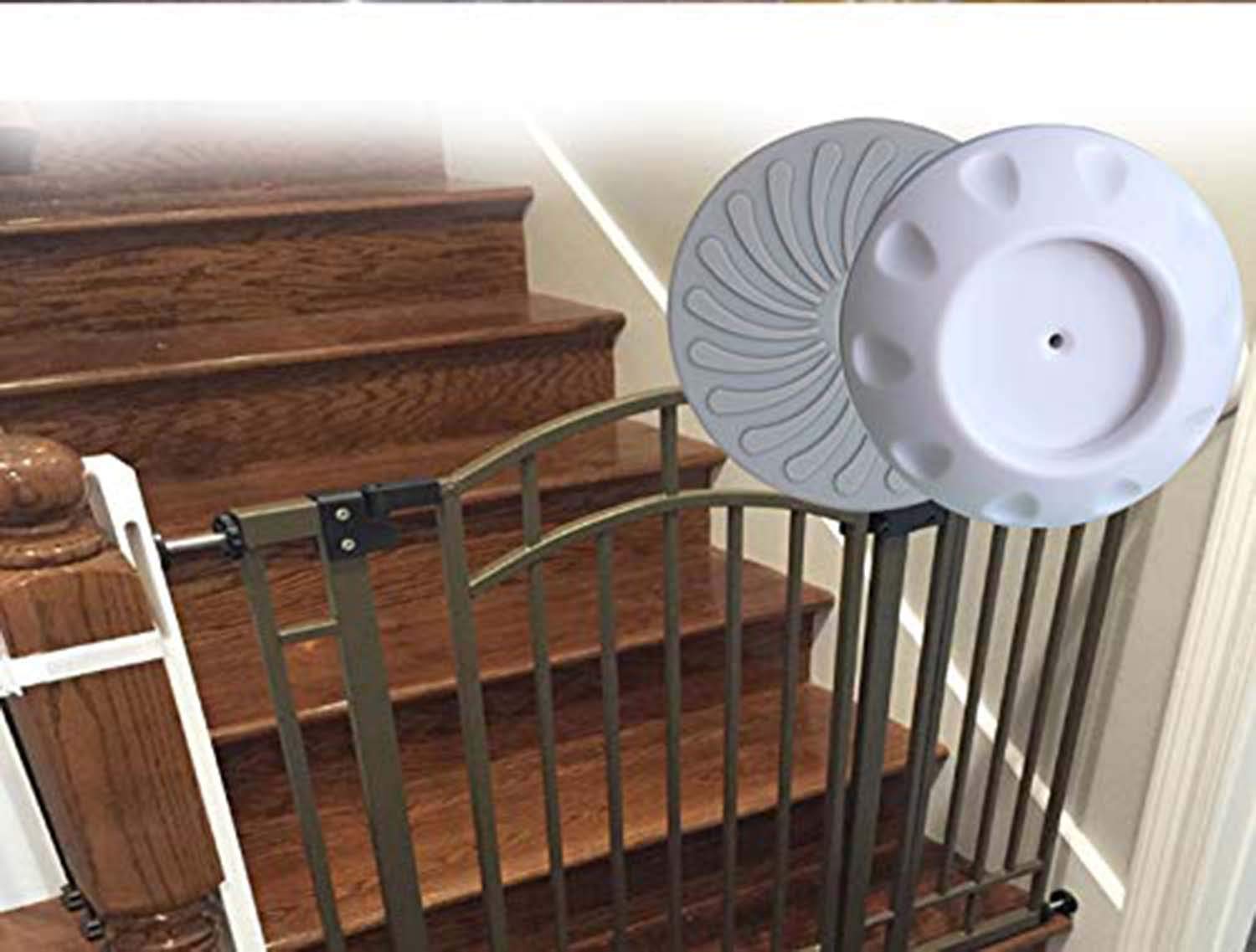 Baby Gate Wall Protector, DELFINO 4 Pack Wall Guard Cup Pads to Protect Child Stair Safety, Wall