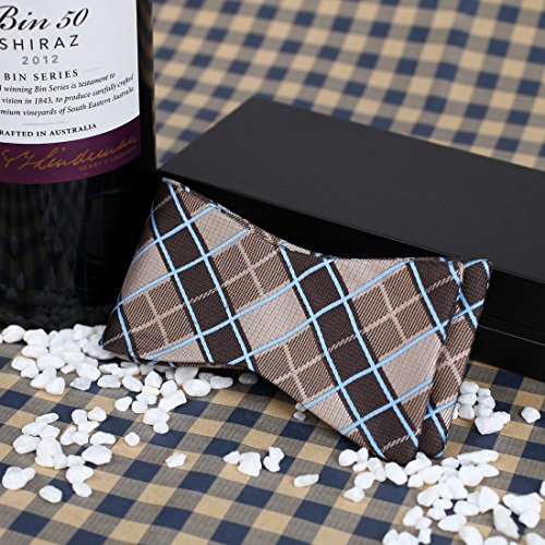 Dan Smith Poly Self-Tied Bow Ties For Men Checker Self Bow Tie Brown Church Sea Dba7C03B Zinnwaldite Brown,Burly Wood #TOP3