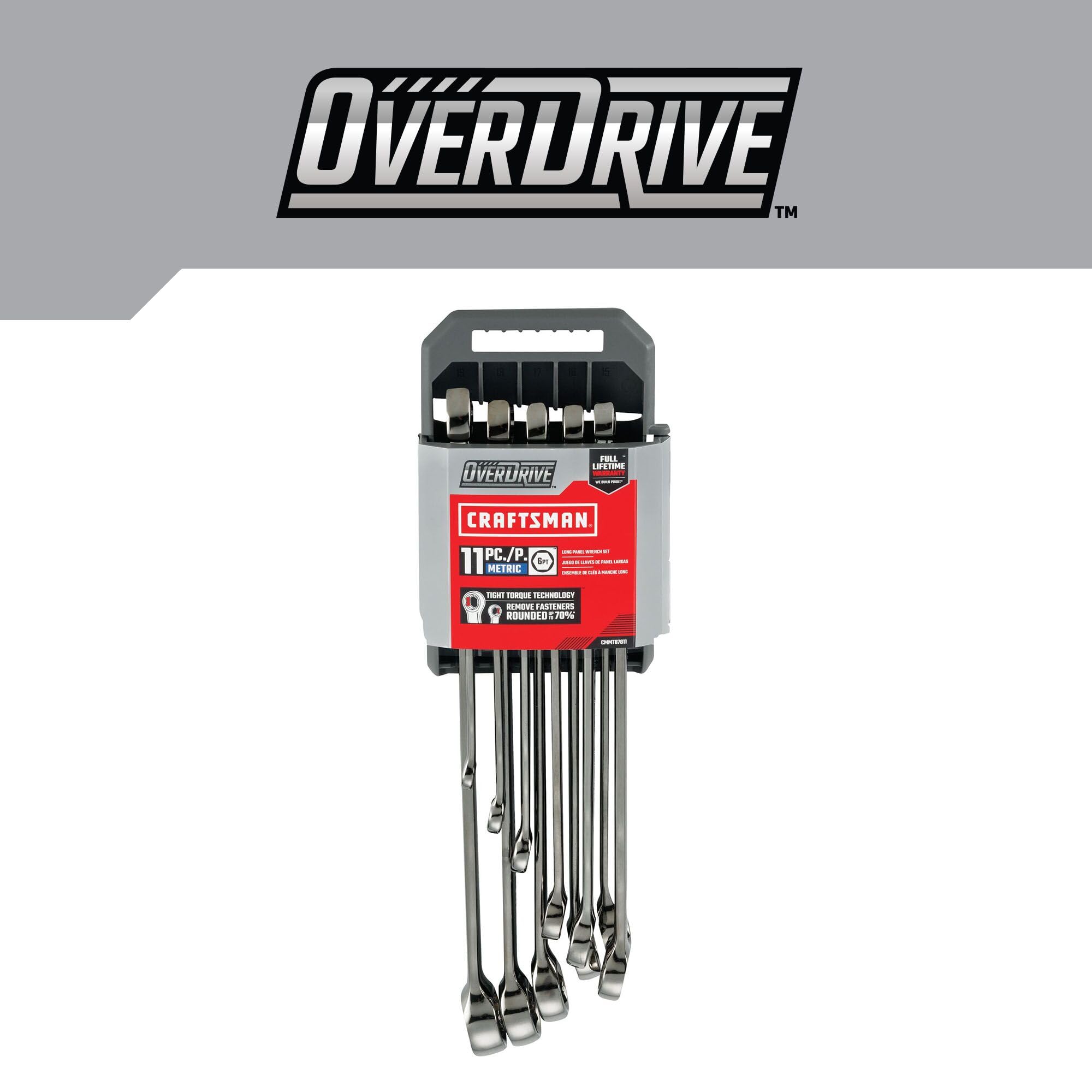 Craftsman Overdrive 11-częściowy zestaw kluczy metrycznych (CMMT87811)