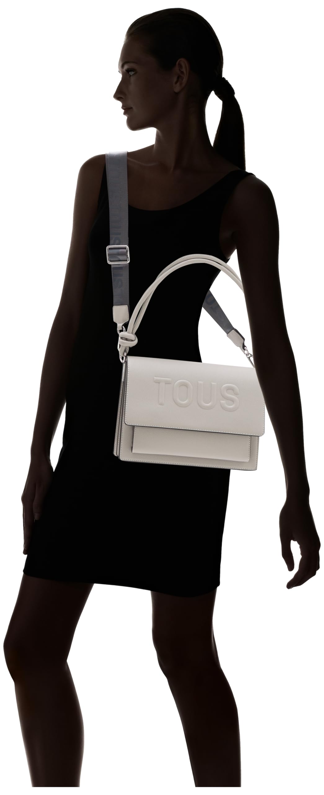 TOUS Bandolera Mediana Audree Gris, Para Mujer, Medidas 18 x 25 x 12,5 cm, Colección La Rue New