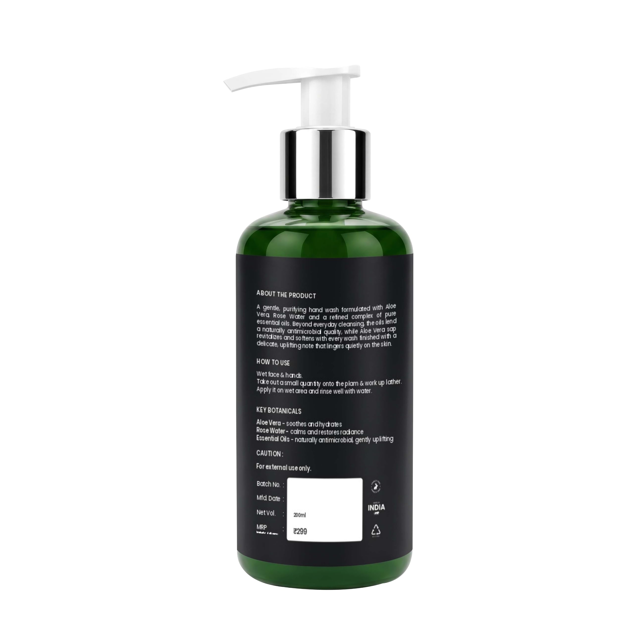 Botanical Hand Wash, 200ml | Aloe Vera, Rose Water-picture-16