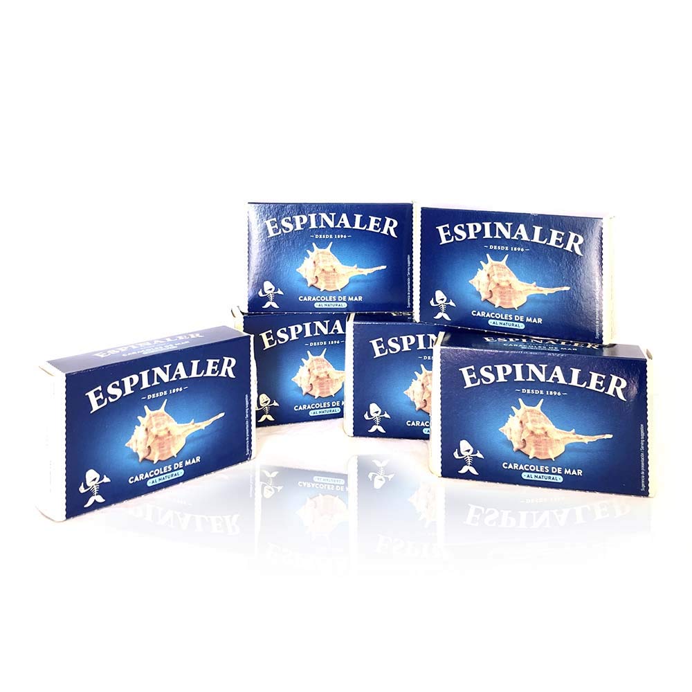 PACK CONSERVAS DE CARACOLES DE MAR ESPINALER OL-120 x6 LATAS