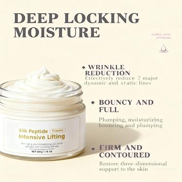 Silk Peptide Face Cream 50g, Hydrating Daily Moisturiser