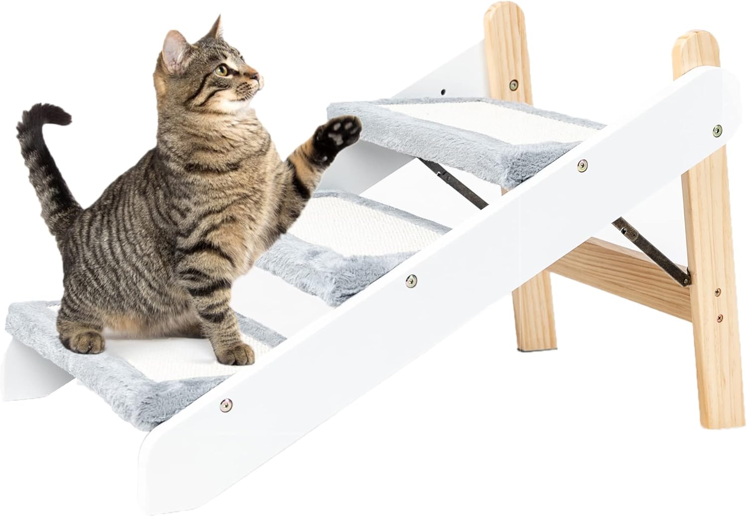 MEWANG 2-in-1 Cat Stairs & Scratching Ramp for Pets Up to 90 lbs
