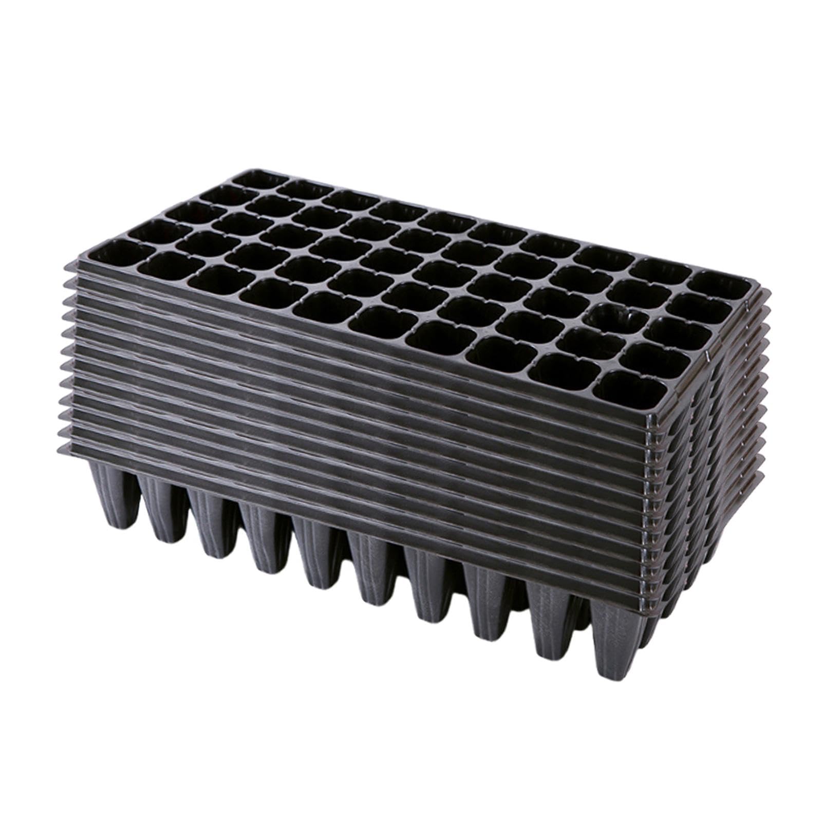Qianly 12 Plateaux de Semis à Plusieurs Compartiments, en Polypropylène Respirant, pour La Germination, Balcon, Véranda, Maison, 50 Cellules