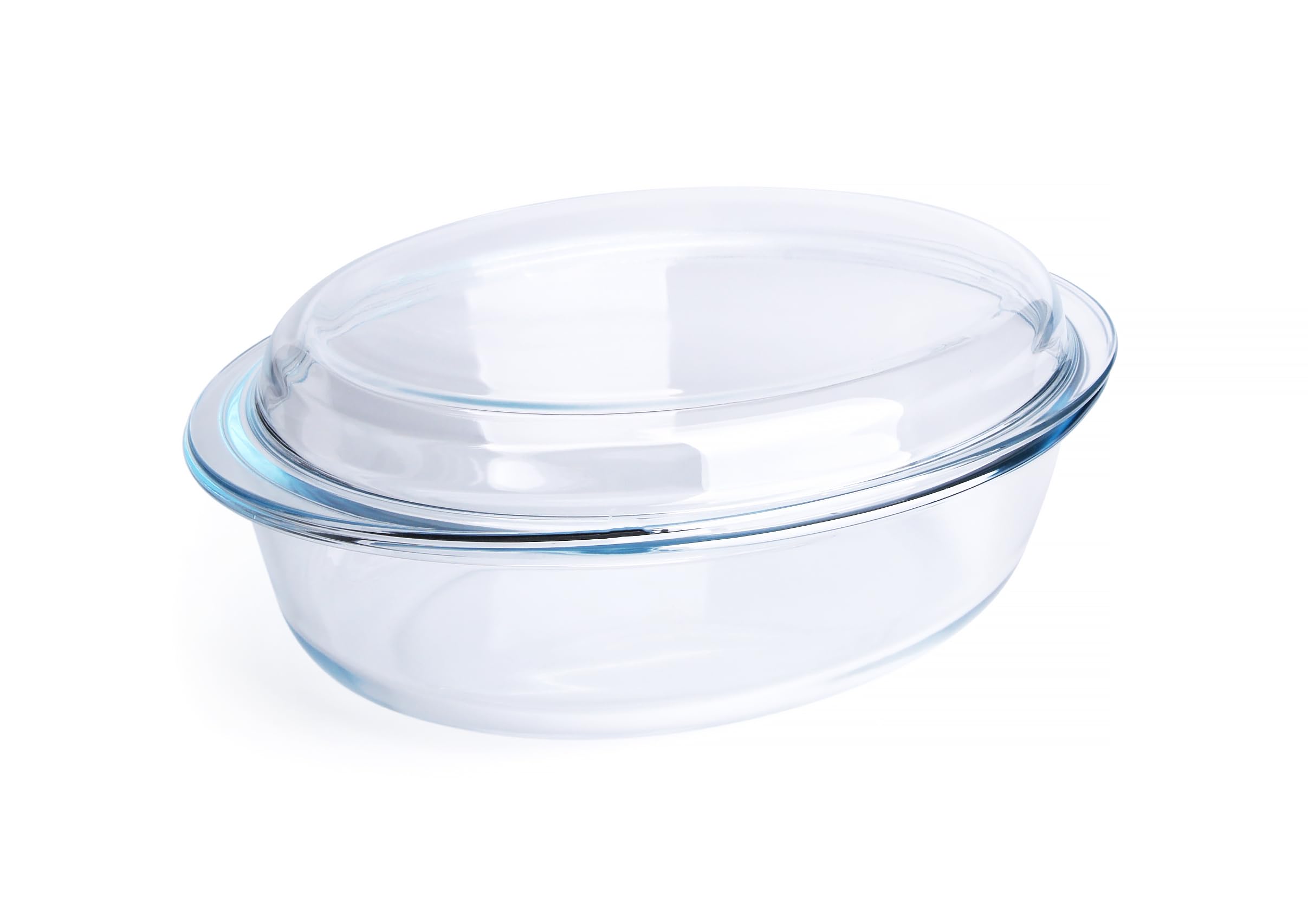 Plat à gratin ovale en verre trempé haute résistance de 3,4 litres