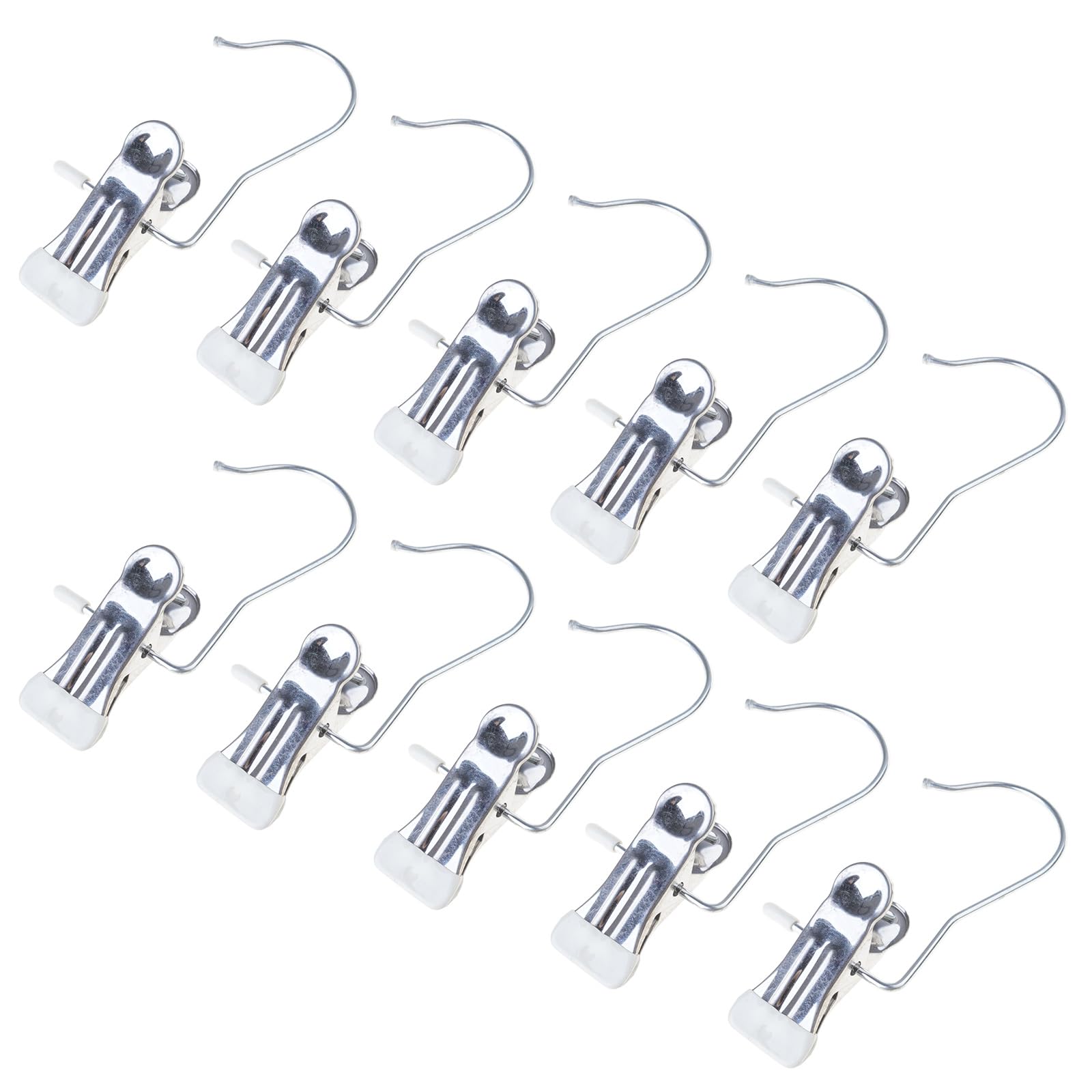 Kalttoy Milky White Of 10Pcs Clips Bag Hanger Pants Hooks Stainless Steel Garment Clips For Travel And Home Clothing Storage Clothespin For Storage