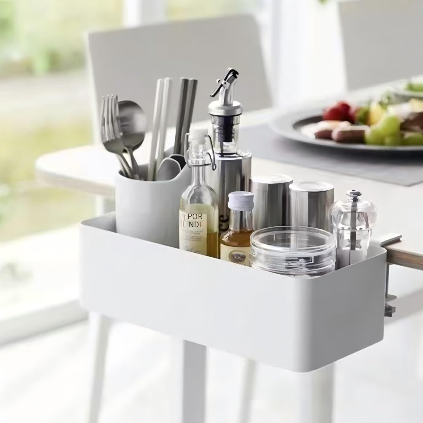 MAGSNOIC No Drill Desk Side Storage,Hanging Organizer,Clamp on Table Basket,Minimalist,Metal material,To Store Office Accessories, Gaming Devices,