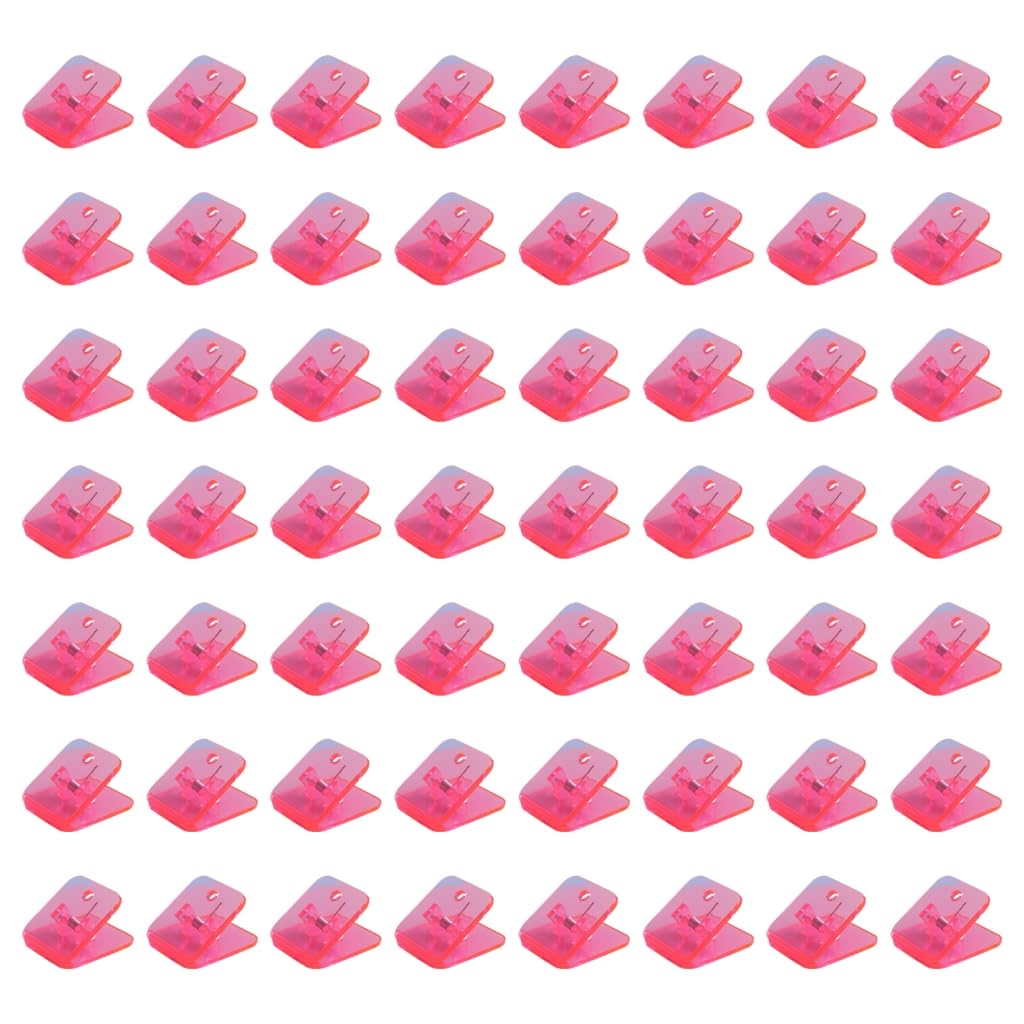 Lot de 100 pinces à papier transparentes carrées colorées pour la maison et le bureau