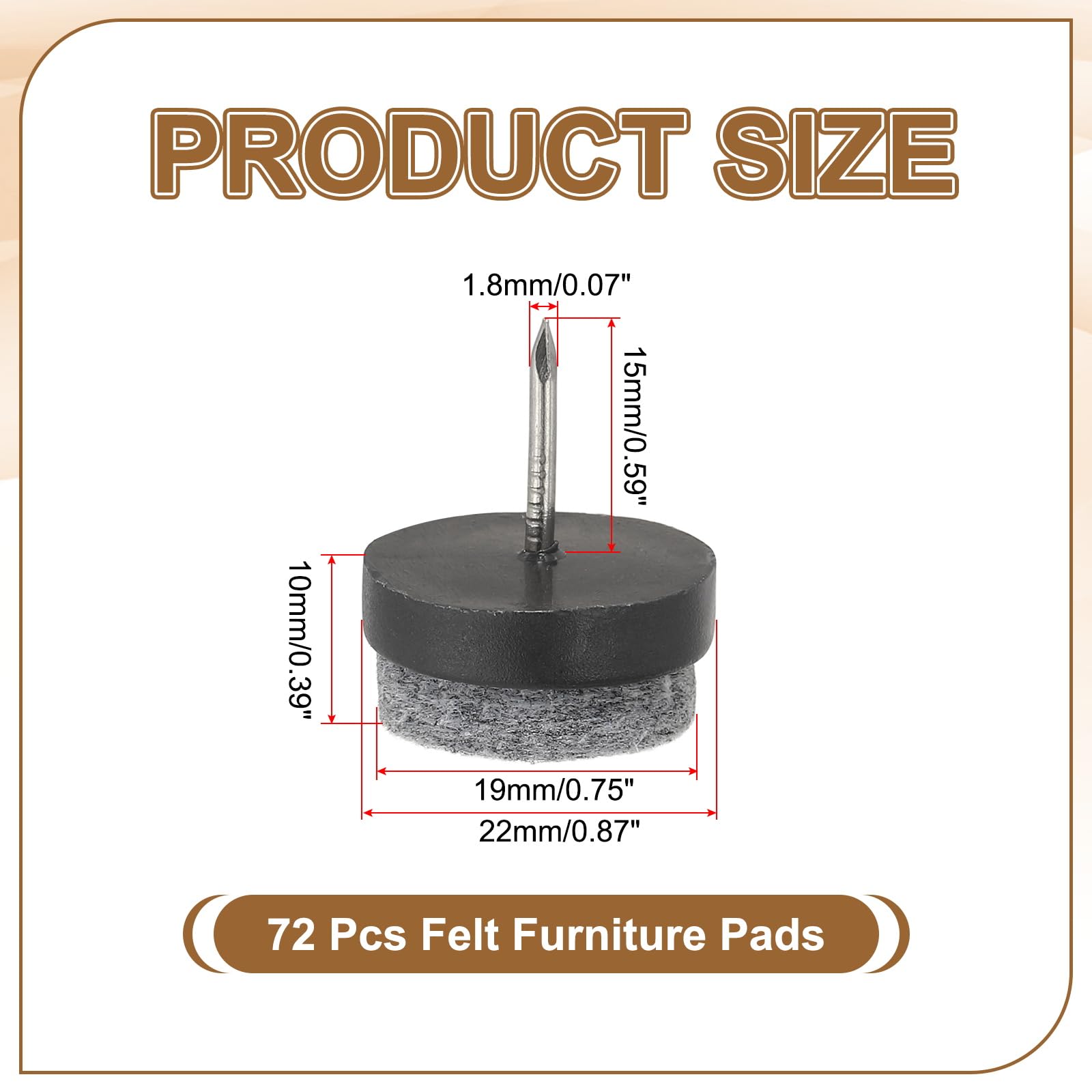 PATIKIL 22 mm Nail-on Felt Pads - Image 2