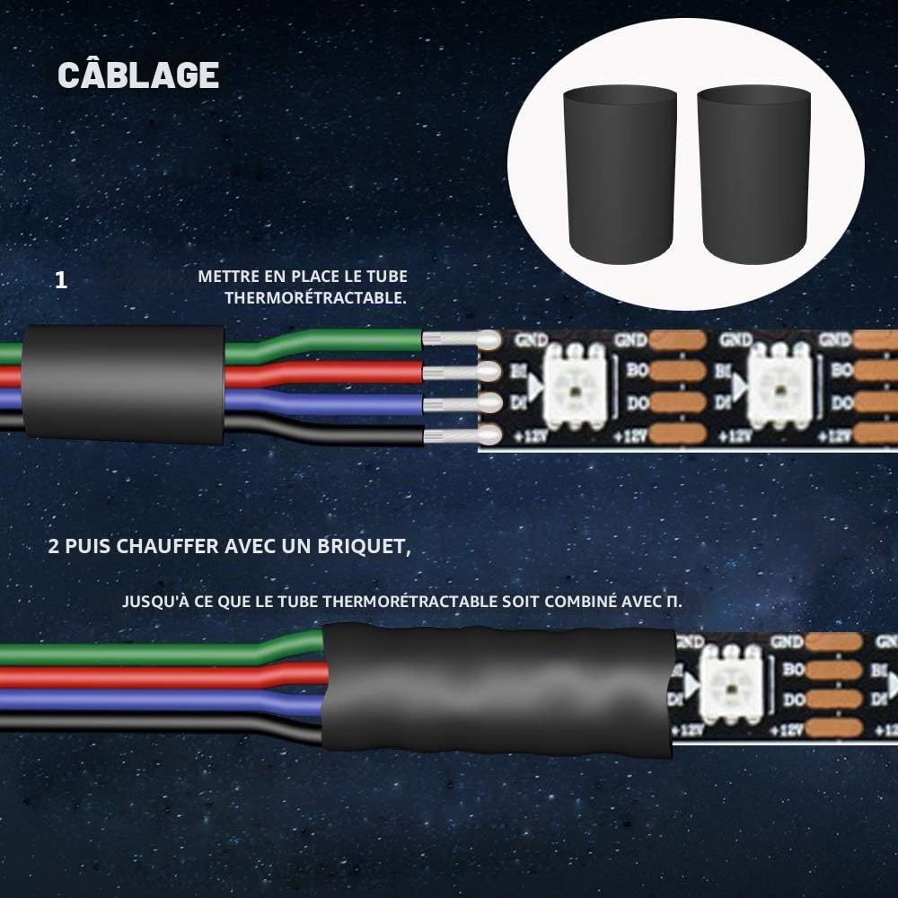 Câble D'extension RGB 22 AWG 4 Couleurs 30m 4x0.32mm² 12/24V DC 100ft LED