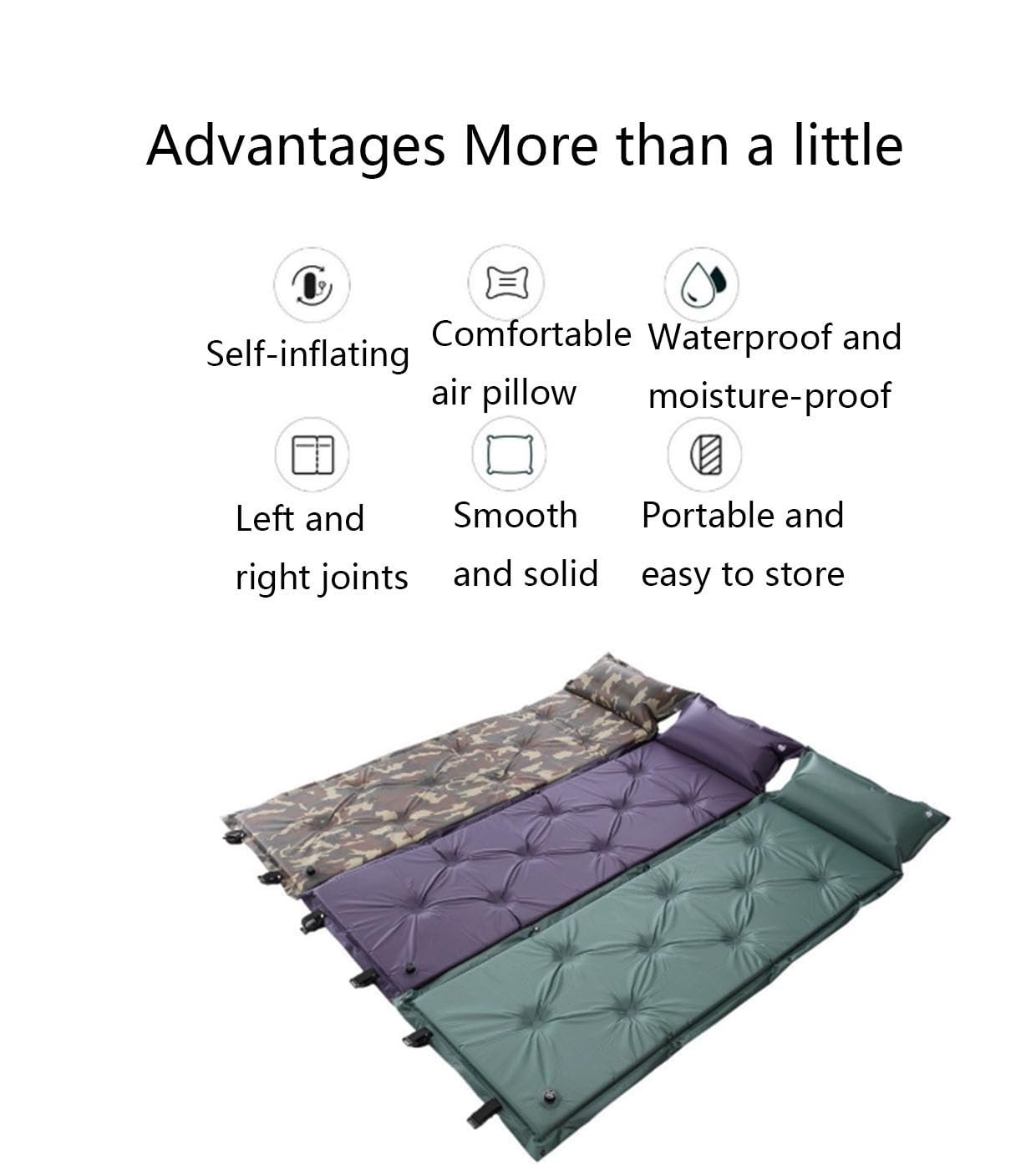 Colchoneta de Camping,Alfombrillas Antihumedad para Tiendas de campaña,Cojín Hinchable Splicable,para Dacia Spring Electric Year from 2021, B-Camouflage Colour