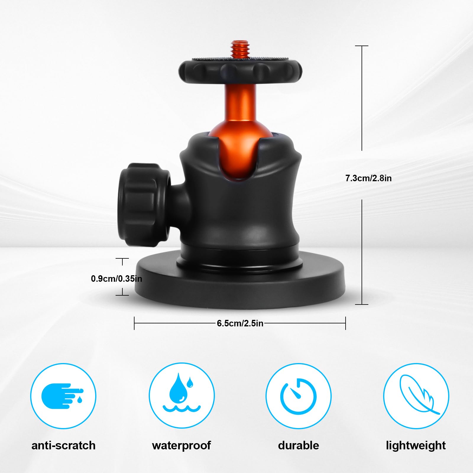 Soporte Magnético para Cámara, Soporte magnético Fuerte con 360 ° Cabeza de la Bola de rotación y una función de 6 imanes, Compatible con GoPro Hero 11/10/9, dji OSMO Acción, Insta360
