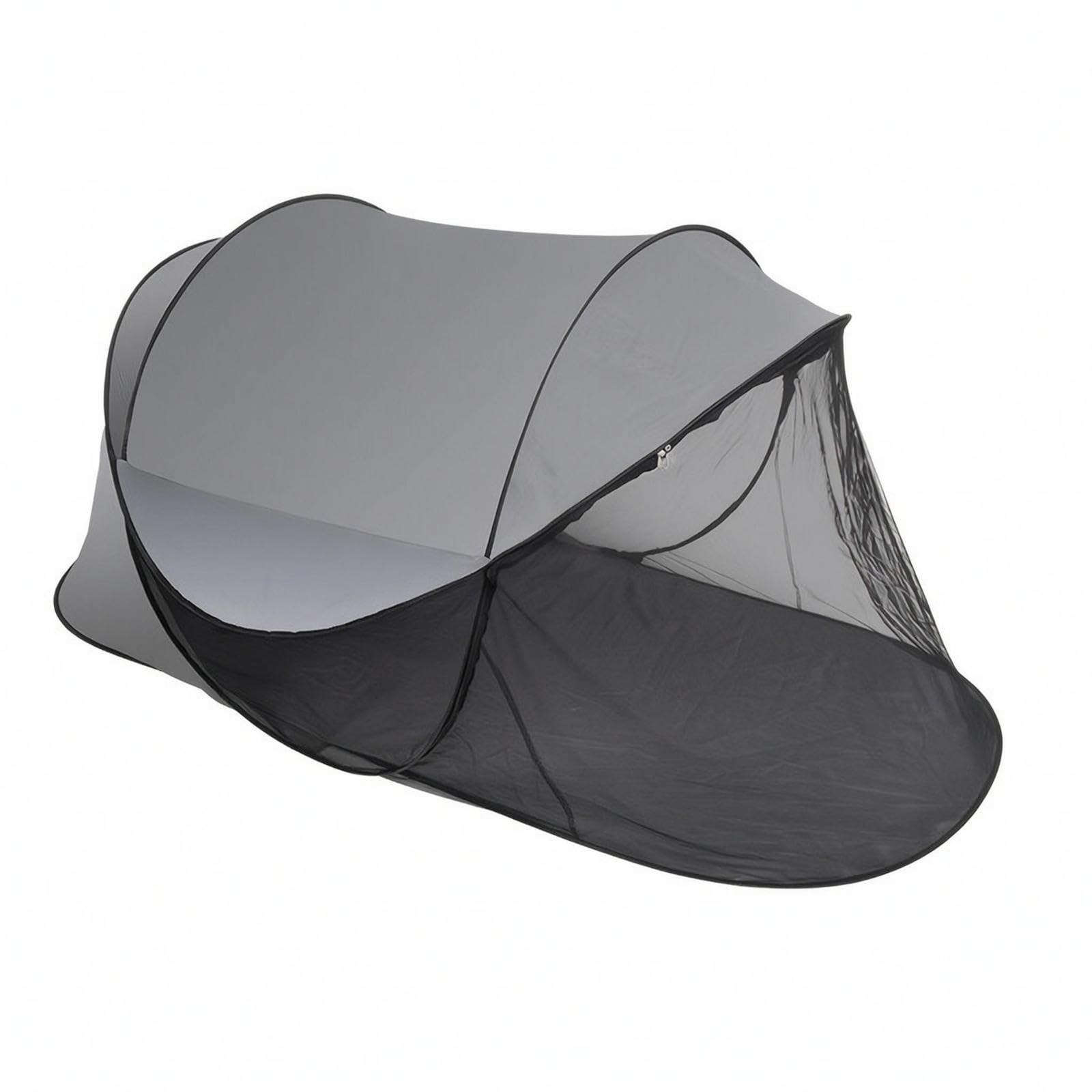 Camping Screen Tent Arched Frame Foldable Tent Spring Mesh Shelter House for Sun Protection Dark Gray-image-44