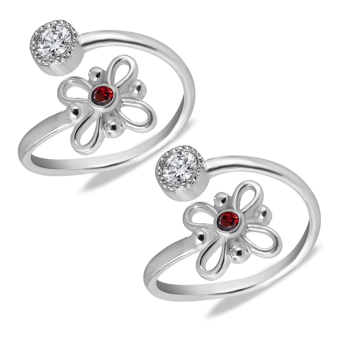 Parnika 925 Top Openable Silver Toe Rings in Pure 92.5 Sterling Silver for Women | Chandi Bichiya Bicchiya | Metti |