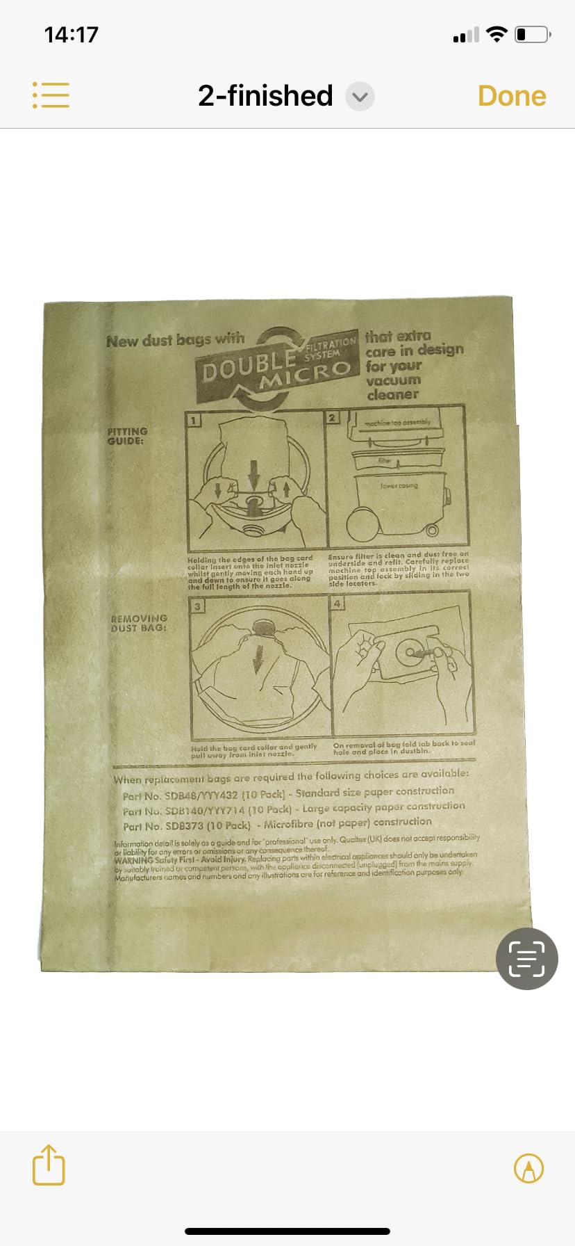 Dustwave D81-10 Sacchetti Per Aspirapolvere, Confezione Da 10, Micropile Multistrato, Bianco, Compatibili Bosch, Siemens, Kärcher