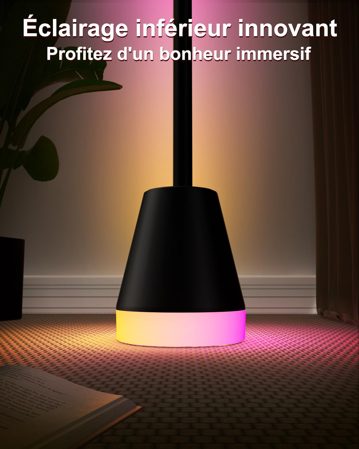 Keepsmile Smart Corner Stehlampe,16 Millionen Farben wechselnde RGB LED lampe mit Fernbedienung und APP,Moderne stehlampe dimmbar für Schlafzimmer mit Musik Sync,Time,floor lamp für Party