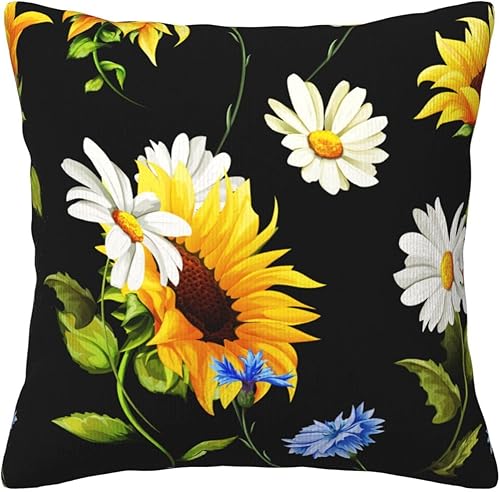 Fundas de almohada de otoño de girasoles, funda de almohada de lino para sofá, dormitorio, decoración