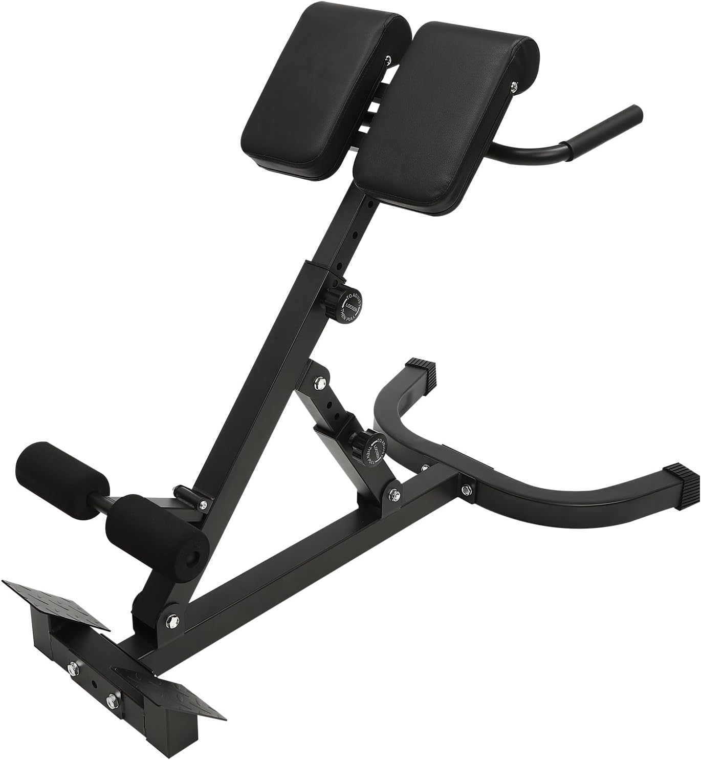 Foldable Adjustable Roman Chair, 5-Position Hyperextension Back Extension, 8-Level Ab Pad, Multi-Functional Home Exercise Sit Up Bench 330 lbs for Workout Gym Fitness Equipment