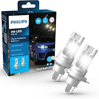 Philips automotive lighting Ultinon Pro6000 Boost Gen2 Direct-fit H4 LED Headlight Bulb with Road Legal*, +300% Brighter Light**