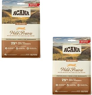 Acana Wild Prairie | Doppelpack | 2 x 340 g | Trockenfuttermittel für Katzen Aller Rassen & Lebensphasen | Enthält viele tierische Proteine aus Huhn, Truthahn und Süßwasserfisch product image