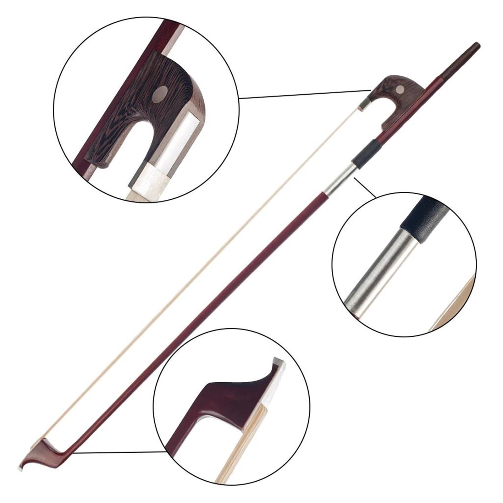 Arcos De Violín Para Principiantes Arco De Contrabajo Madera Para Principiantes(4 4 Size)