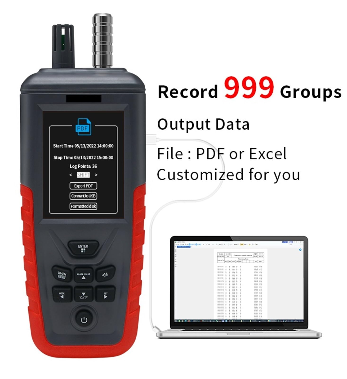 Misuratore Portatile della qualità dell'Aria Rilevatore PM2.5 qualità dell'Aria Interna IAQ Polvere PM 0,3 Sensore PM 10 Strumento rilevatore di Gas PM2.5