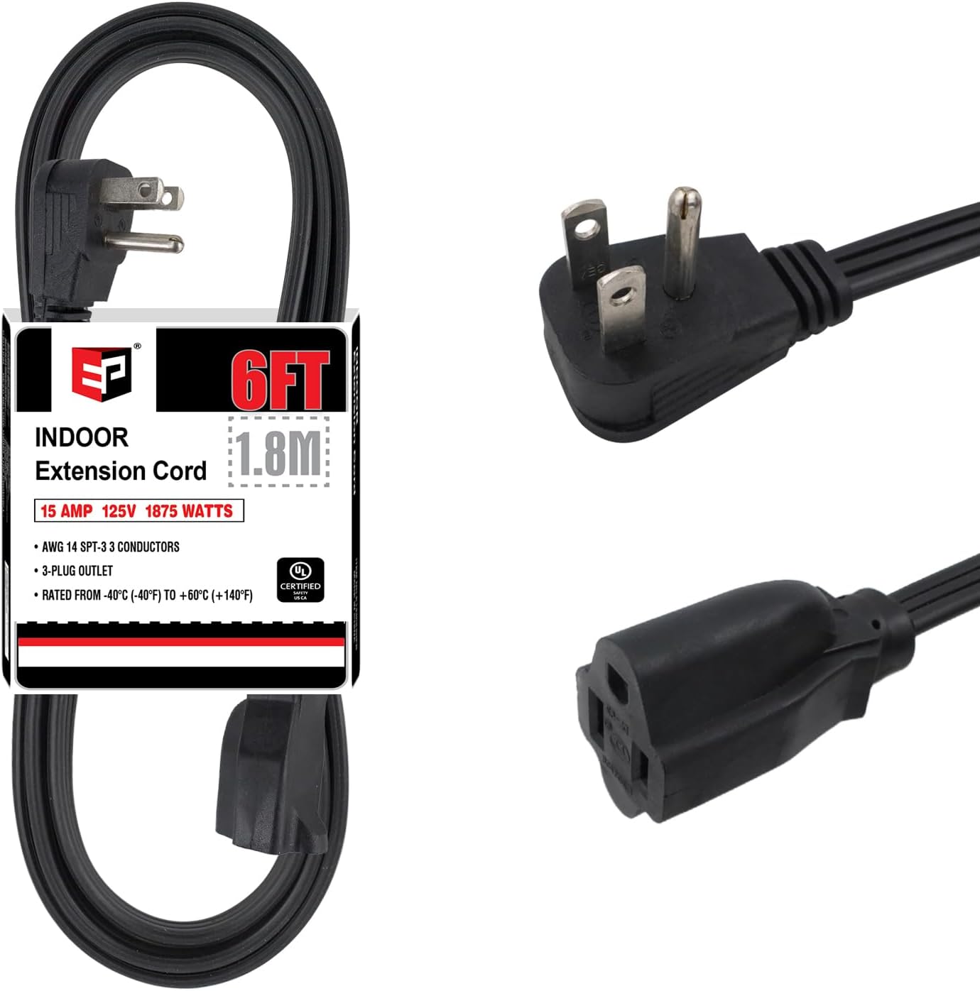 EP 6 Ft Heavy Duty Appliance Extension Cord 14 Gauge 3