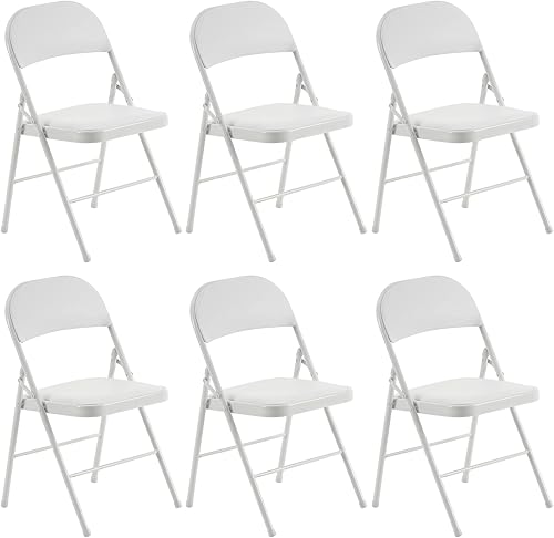 Miniatura 10 de Lykos Juego de 46 sillas plegables de tela, asiento acolchado suave, compacto, de acero, elegante, plegable, de hierro y PVC, para convenciones y