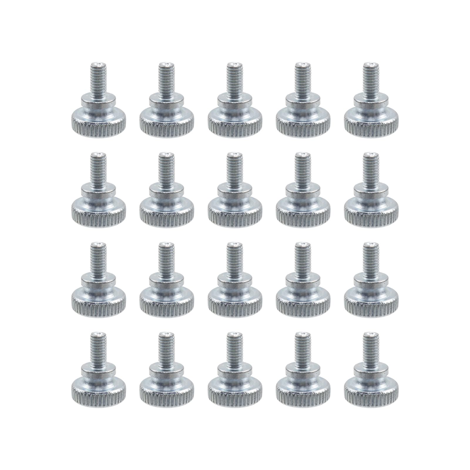 Bisbai20 PCS Carbon Steel Threaded Knurled Thumb Screw on Knobs Grips Thumbscrew Threaded Knurled Grip Knobs Thumb Screw, Monitor Mount Screws for TV and Monitor Mount,M5*10