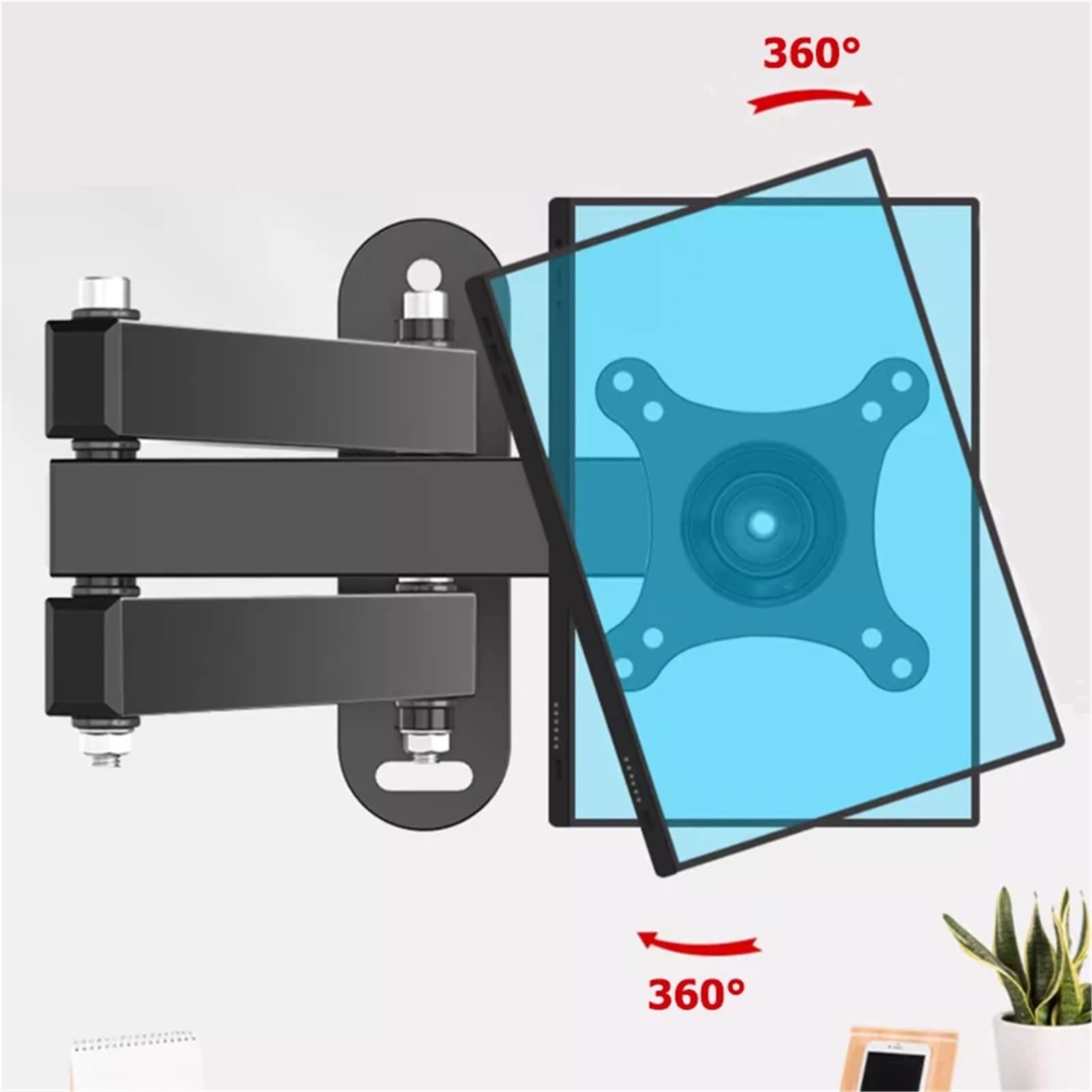 VELORE Staffa universale regolabile per TV a parete universale girevole supporto TV per schermo piatto LCD LED da 14 a 32 pollici