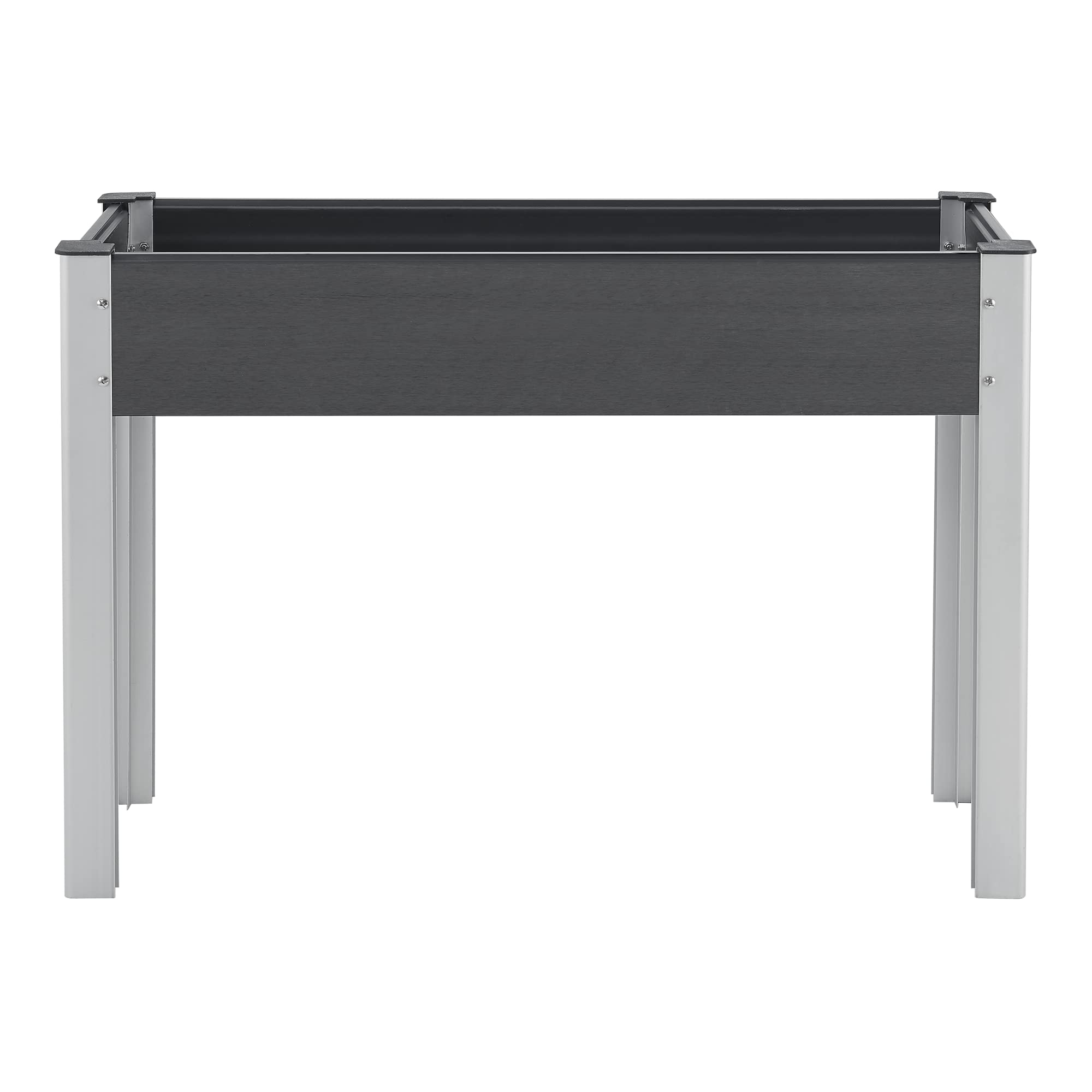 [en.casa] Huerto Urbano Beverwijk Mesa de Cultivo Rectangular Jardinera Soporte para Plantas Exterior Base de Rejilla Aluminio WPC 100 x 40 x 75 cm Gris Oscuro
