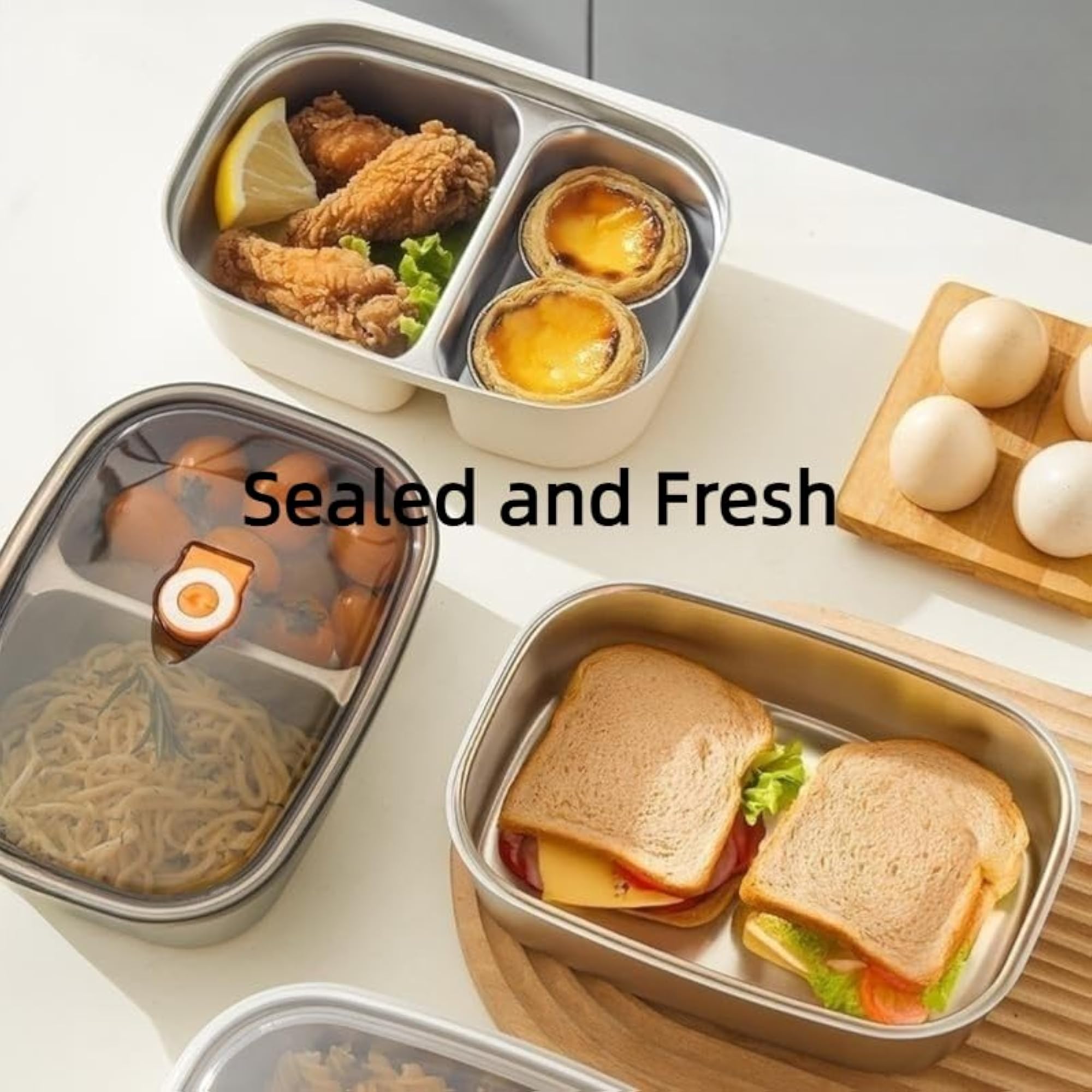 304 Grade Stainless Steel Lunch Box with Leakproof Lid