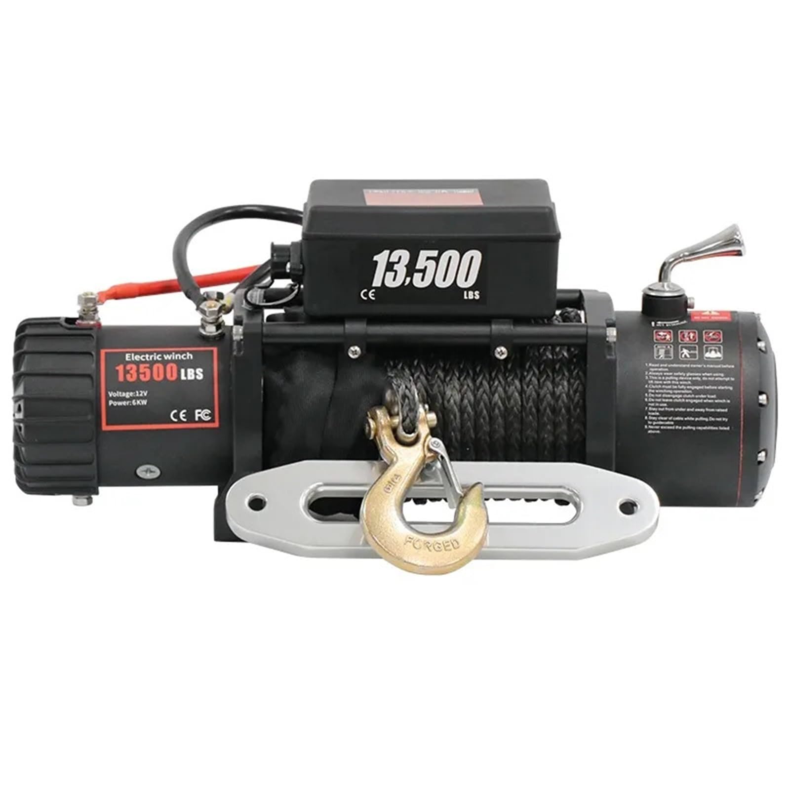 Cabrestante Eléctrico El vehículo eléctrico del cabrestante del camión de 12V 13500LBS montó la grúa campo a través 220v del rescate del uno mismo Polipasto Eléctrico