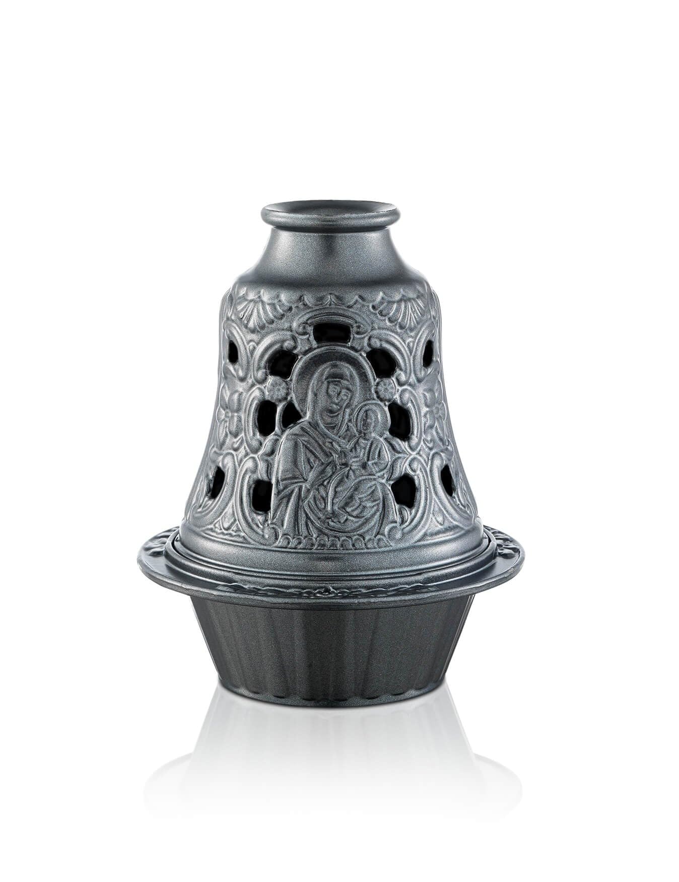 Glass Vigil Lamp Cup, Gold Greek Orthodox Kandili, Handmade Christian Home Altar Oil Lamp