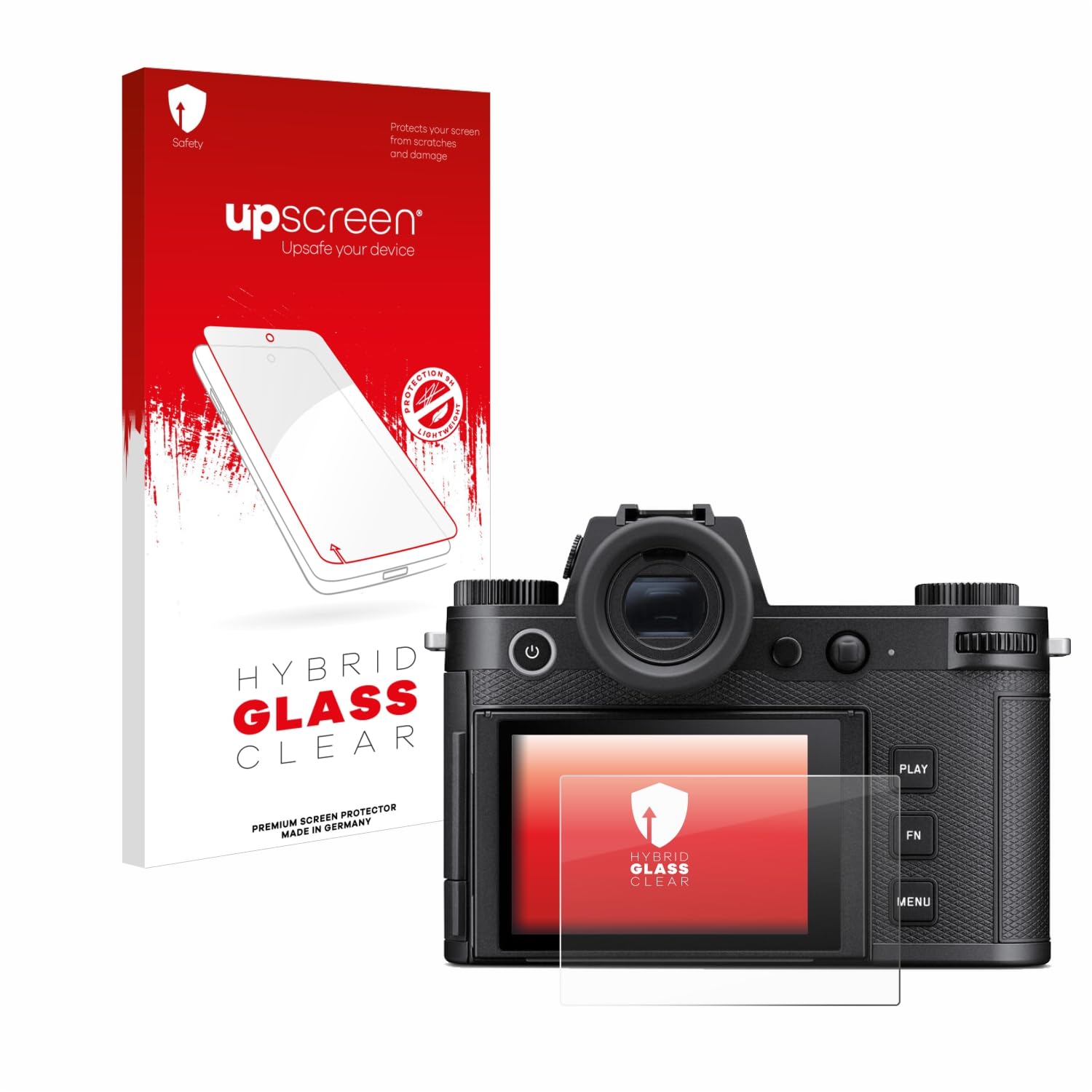 upscreen Screen Protector Film compatible with Leica SL3-9H Glass Protection, Extreme Scratch Resistant