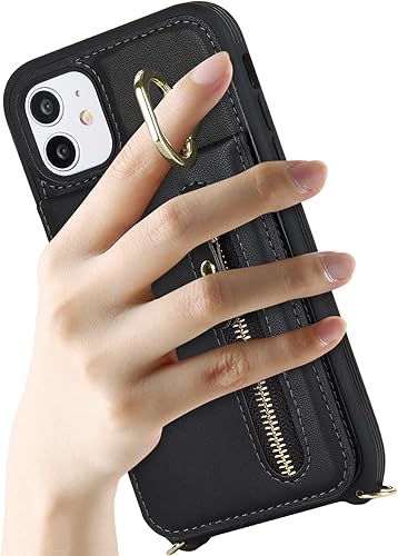 Miniatura 7 de Jaorty Funda para iPhone 11 para mujer con soporte para tarjetas, funda para iPhone 11 con correa, funda cruzada con ranuras para tarjetas de