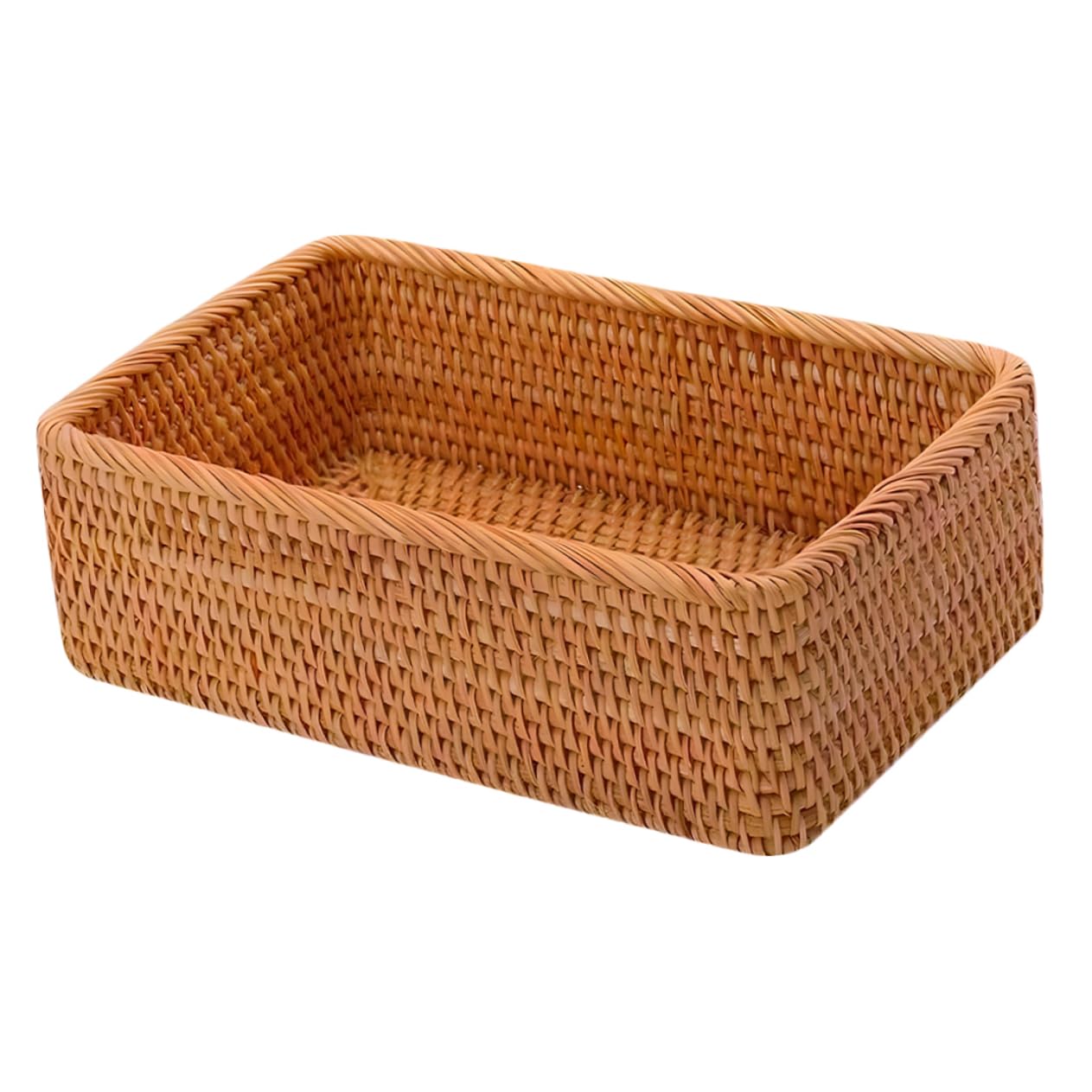 Happyyami Organizer Basket Desktop Woven Storage Bin Vietnam Handmade for Books Toys and Snacks Space-saving