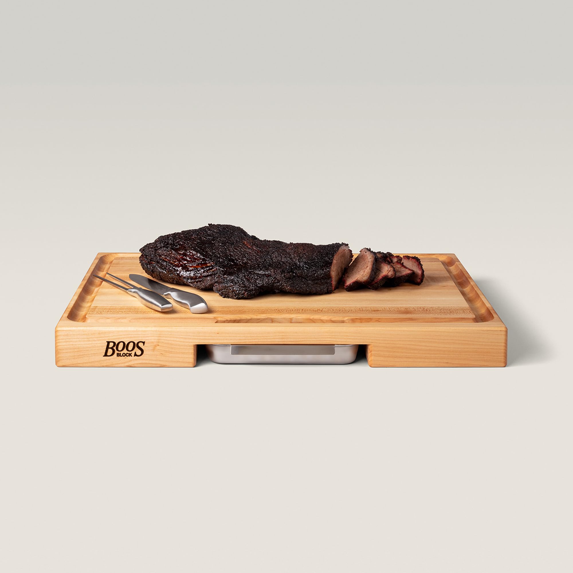 Boos Block Planche à Découper avec Égouttoir - 38,1 x 35,6 x 5,7 cm | Planche Erable d'Amérique Du Nord - Billot De Cuisine - Planche a Decouper Professionnelle