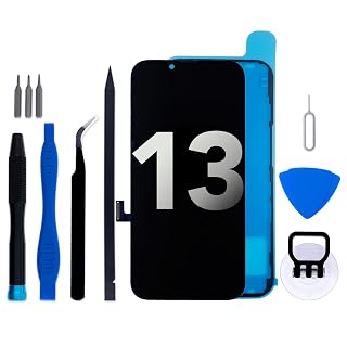 for iPhone 13 Screen Replacement kit, 6.1" LCD Display Touch Digitizer Assembly with Frame Adhesive and Repair Tools (Model A2633/A2482/A2631/A2634/A2635) - Amazon product rated Grade A