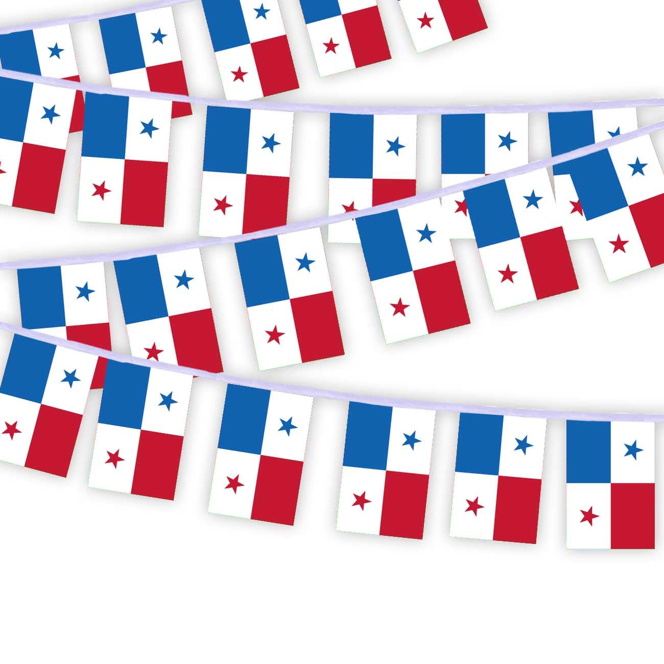 30 PCS Panama Flag String,32 FT Panamanian Decor Bunting,Decoration Banner for Outdoor Indoor Patio Yard Decor — image 1
