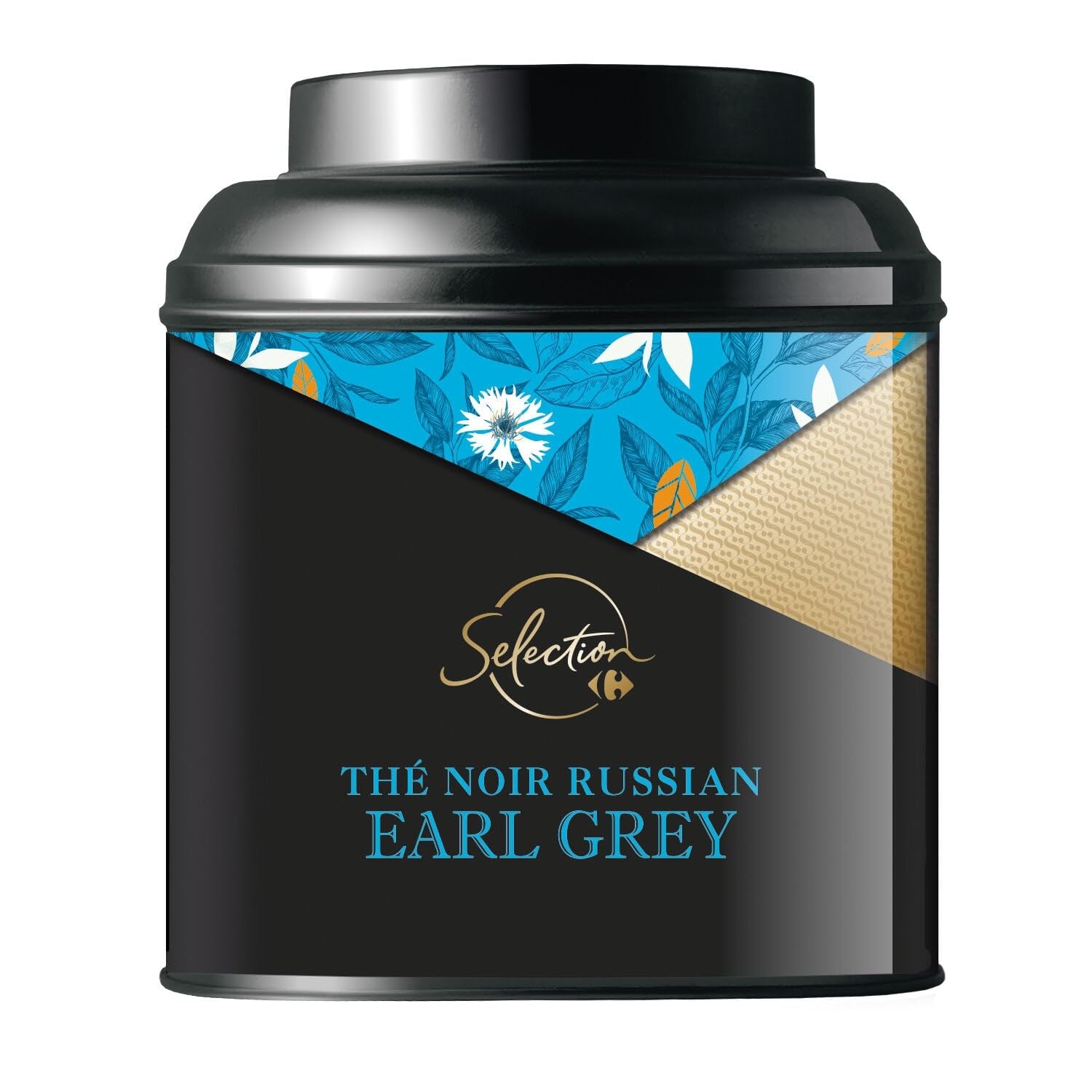 Savourez un moment de pause gourmande avec le Thé Noir Earl Grey CARREFOUR SELECTION, saveur Russian Earl Grey, écorces d'agrumes et bleuet, format 100g en boîte métallique - Lot de 3
