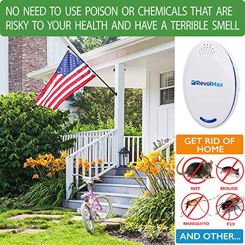 RX-1, 4Pack, Ultrasonic Pest Repeller Wall Plug-in, Most Effective Than Repellents - Get Rid of - Rodents, Squirrels, Mice, Rats, Bats, Roaches, Ants, Spiders, Bed Bugs, Мosquito, Insects, Fleas, Fly - Thumbnail 3