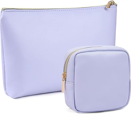 ChicVessel Bolsa de maquillaje impermeable de cuero PU bolsa de maquillaje, 2 estilos-muy azul, Bolsas de maquillaje de 2 estilos con bolsillo
