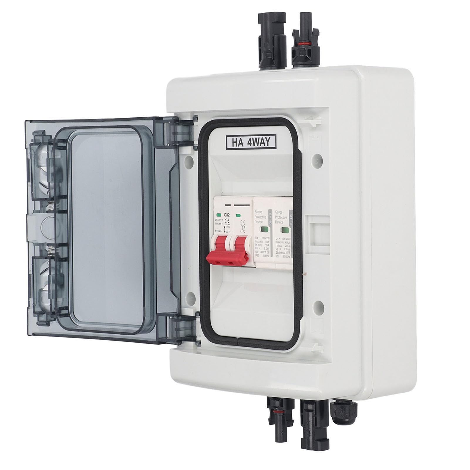 Omabeta Scatola Combinatrice Fotovoltaica Impermeabile con Protezione da Sovratensione DC500V per Sistemi di Energia Solare Materiale PC Durevole