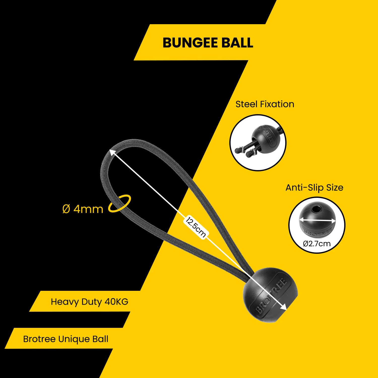 Brotree Tendeur Elastique Avec Boule 25 Pcs X 12.5 Cm Corde