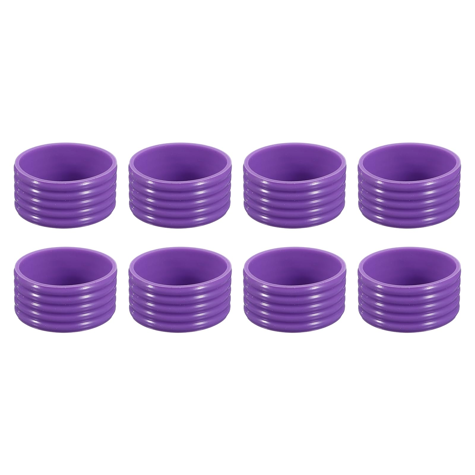 YELARXI Silicone Racquet Grip Band Ring, Anti-Slip Racquet Rubber Rings, Absorbent Overgrip 8 Pcs & Purple -Fitting for (Badminton/Pickleball/Tennis Rackets)