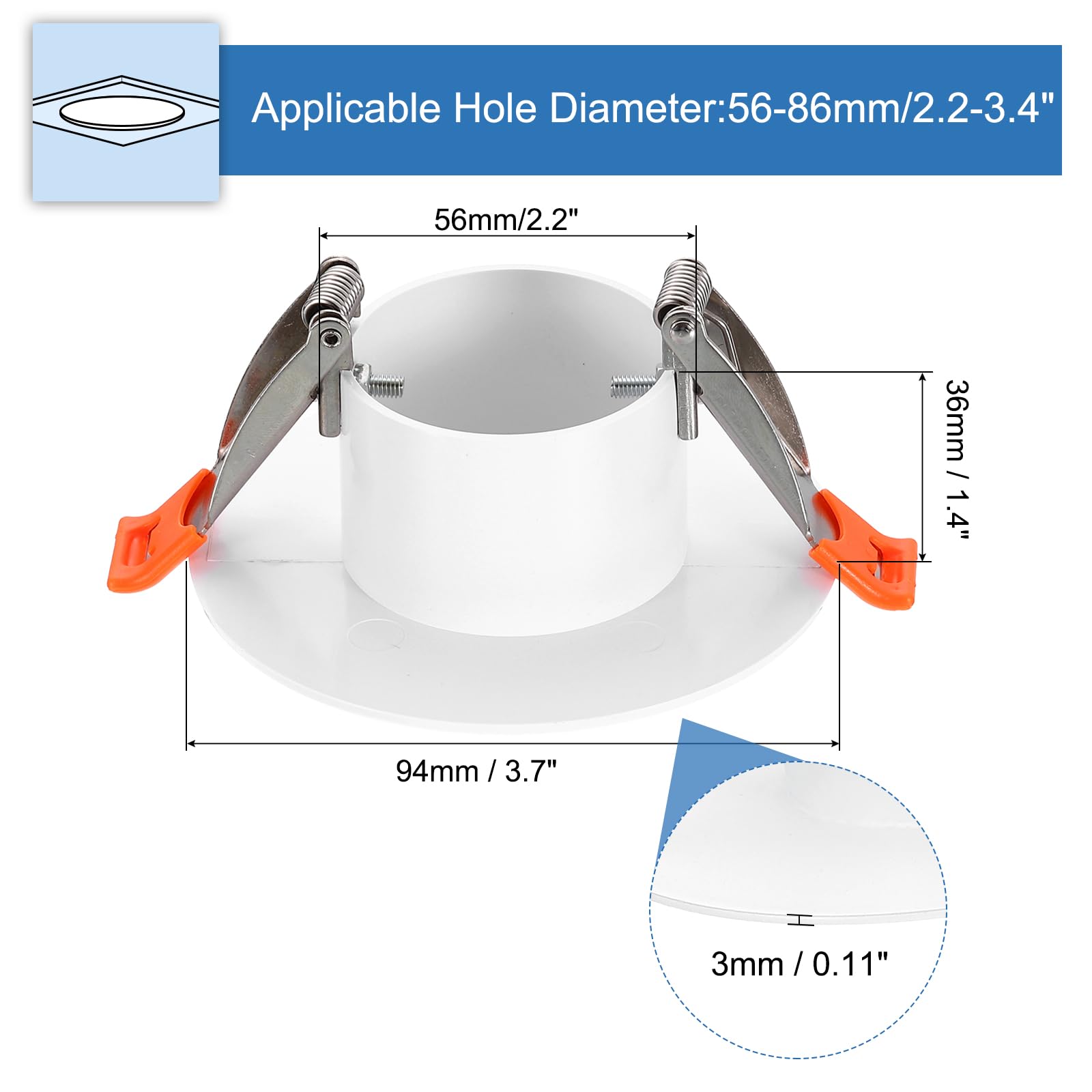 PATIKIL 94mm / 3.7" Diameter Spring Ceiling Hole Cover Plate - Image 2