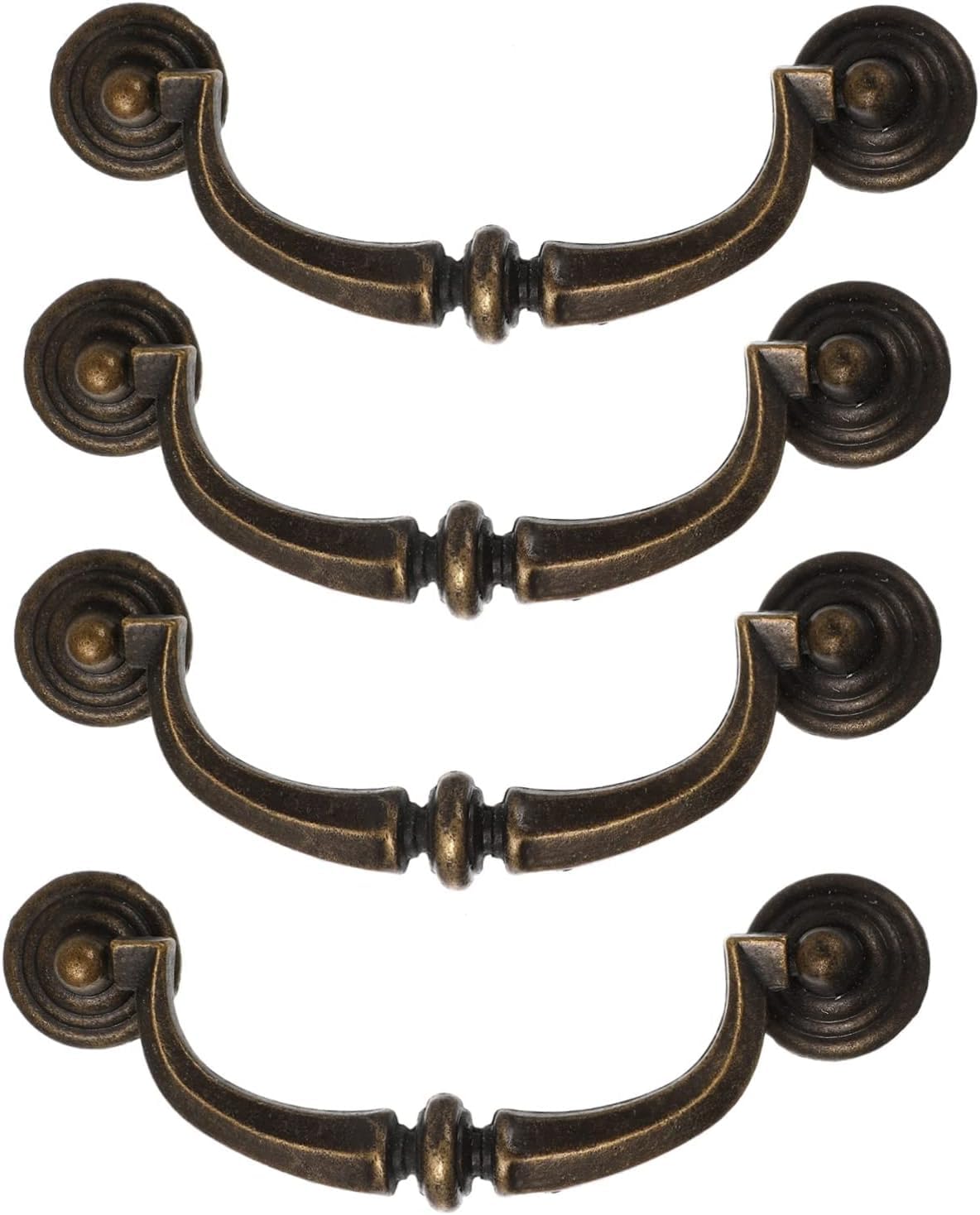 Pomos de puerta vintage, manija de 4 piezas, manija de puerta antigua, manijas de gabinete de bronce, manija de armario vintage, muebles retro, perillas de puerta de latón antiguo, manijas de puerta d
